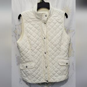 Talbots Cream Quilted Vest
